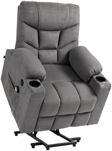 CLP Sessel Andover I Relaxsessel Elektrisch Verstellbar Mit Aufstehhilfe I Fernsehsessel Mit Liegefunktion, USB Ports Und Getränkehalter, Farbe:grau, Material:Stoff CLP Sessel Andover I Relaxsessel Elektrisch Verstellbar Mit Aufstehhilfe I Fernsehsessel Mit Liegefunktion, USB Ports Und Getränkehalter, Farbe:grau, Material:Stoff von CLP