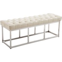 CLP - Sitzbank Amun Kunstleder Edelstahl creme 120 cm von CLP