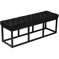 CLP - Sitzbank Polson Samt Schwarz schwarz 120 cm von CLP