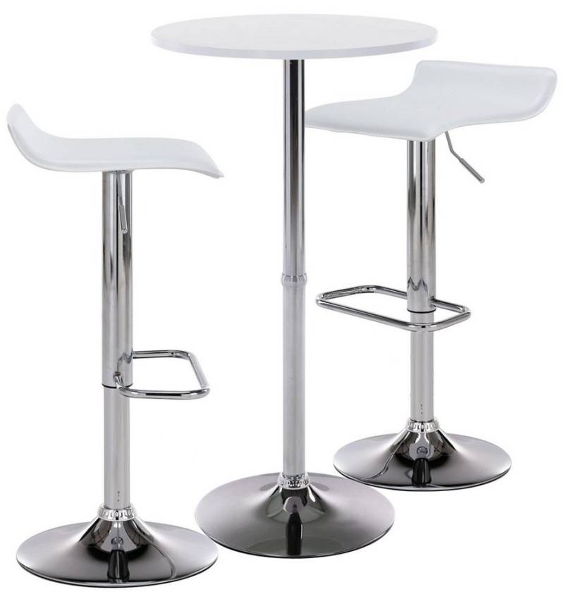CLP Sitzgruppe 2er Bartisch Set Esberg, 1 Tisch und 2 Barhocker von CLP