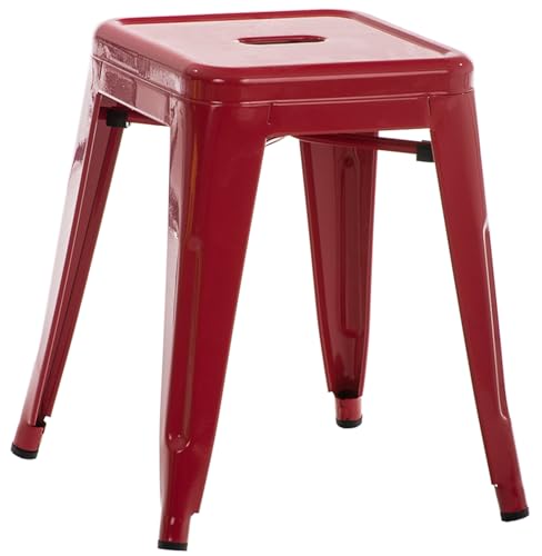 CLP Hocker Armin I Metallhocker stapelbar und pflegeleicht I Stapelhocker bis 200 kg belastbar I Sitzhöhe 46 cm, Farbe:rot CLP Hocker Armin I Metallhocker stapelbar und pflegeleicht I Stapelhocker bis 200 kg belastbar I Sitzhöhe 46 cm, Farbe:rot von CLP
