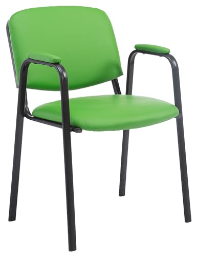 CLP Stapelstuhl Ken Pro I Konferenzstuhl Mit Kunstleder-Bezug Und Armlehnen, Farbe:grün von CLP