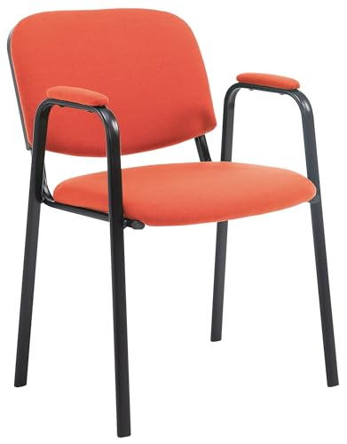 CLP Stapelstuhl Ken Pro I Konferenzstuhl Mit Stoff-Bezug Und Armlehnen, Farbe:rot von CLP