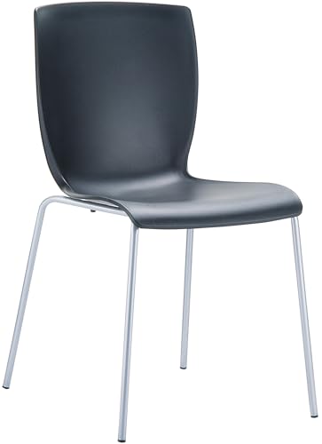 CLP Stapelstuhl Mio I Gartenstuhl Aus Wetterfestem Kunststoff Und Aluminium, Farbe:schwarz von CLP