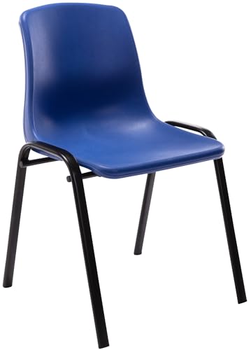 CLP Stapelstuhl Nowra Kunststoff I Kunststoffstuhl Mit Metallgestell I Konferenzstuhl Mit Rückenlehne, Farbe:blau von CLP