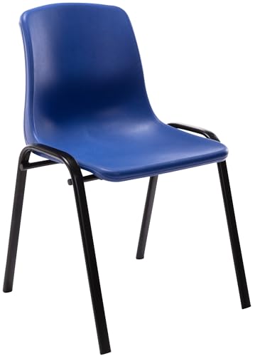 CLP Stapelstuhl Nowra I Kunststoffstuhl Mit Metallgestell I Konferenzstuhl, Farbe:blau von CLP