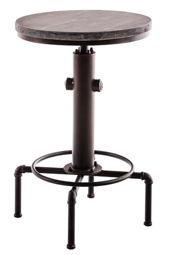 CLP Stehtisch Lumos Mit Robustem Metallgestell Und Einer Holz-Tischplatte I Höhenverstellbarer, Runder Bartisch Im Industrial-Design, Farbe:bronze von CLP