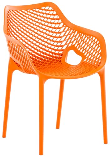 CLP Stuhl Air XL I Stapelbarer Terrassenstuhl I Komfort Und Design I Ideal Für Garten und Balkon I UV Beständig Und Wetterfest, Farbe:orange von CLP