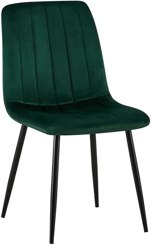 CLP Stuhl Dijon I Samt I Stoff I Mit Ziernähten I Mit Bodenschonern, Farbe:grün, Material:Samt CLP Stuhl Dijon I Samt I Stoff I Mit Ziernähten I Mit Bodenschonern, Farbe:grün, Material:Samt von CLP