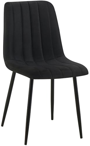 CLP Stuhl Dijon I Samt I Stoff I Mit Ziernähten I Mit Bodenschonern, Farbe:schwarz, Material:Stoff CLP Stuhl Dijon I Samt I Stoff I Mit Ziernähten I Mit Bodenschonern, Farbe:schwarz, Material:Stoff von CLP