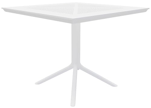 CLP Tisch Lenval 80 x 80 cm | Wetterfester Gartentisch mit UV-beständiger Oberfläche | Eckiger Balkontisch aus Polypropylen, Farbe:weiß CLP Tisch Lenval 80 x 80 cm | Wetterfester Gartentisch mit UV-beständiger Oberfläche | Eckiger Balkontisch aus Polypropylen, Farbe:weiß von CLP