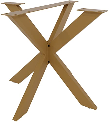 CLP Tischbeine Biloxi I Tischkufen Aus Vierkantprofilen I Höhe 71 cm I Sternförmiges Tischgestell, Farbe:Gold, Größe:S von CLP