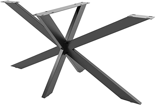 CLP Tischbeine Biloxi I Tischkufen Aus Vierkantprofilen I Höhe 71 cm I Sternförmiges Tischgestell, Farbe:schwarz, Größe:L von CLP