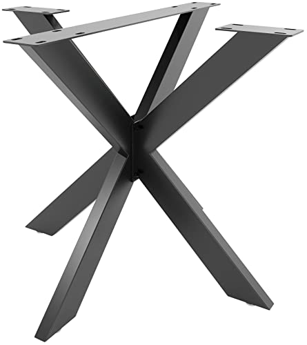 CLP Tischbeine Biloxi I Tischkufen Aus Vierkantprofilen I Höhe 71 cm I Sternförmiges Tischgestell, Farbe:schwarz, Größe:S von CLP