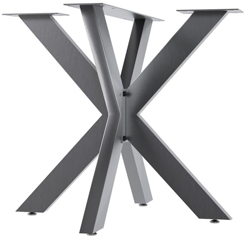 CLP Tischbeine Biloxi I Tischkufen für DIY-Tische I Höhe 71 cm I Sternförmiges Tischgestell aus pulverbeschichtetem Stahl, Farbe:Edelstahl, Größe:85x85 cm CLP Tischbeine Biloxi I Tischkufen für DIY-Tische I Höhe 71 cm I Sternförmiges Tischgestell aus pulverbeschichtetem Stahl, Farbe:Edelstahl, Größe:85x85 cm von CLP