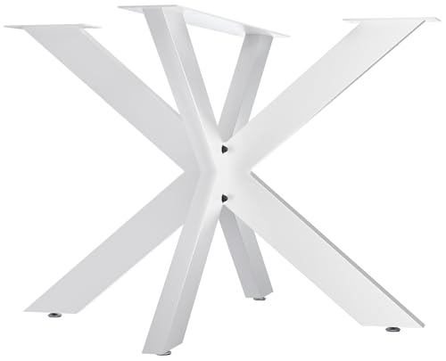 CLP Tischbeine Biloxi I Tischkufen für DIY-Tische I Höhe 71 cm I Sternförmiges Tischgestell aus pulverbeschichtetem Stahl, Farbe:weiß, Größe:100x100 cm von CLP