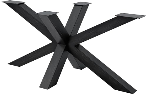 CLP Tischbeine Metall schwarz Esstisch Harlan, Tischgestell pulverbeschichtet, besonders stabil bis 300 kg belastbar, für DIY-Tische, Farbe:Industrial schwarz, Größe:150x78x71 cm von CLP