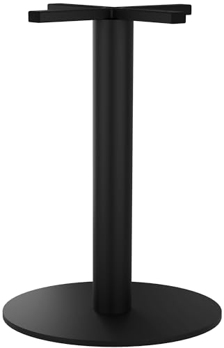 CLP Tischgestell Metall schwarz, Tischbeine Marudi aus Stahl pulverbeschichtet Outdoor, Robustes Tischuntergestell für drinnen und draußen, Farbe:schwarz, Form:rund von CLP