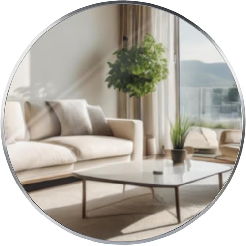 CLP Wandspiegel Elsie I Runder Spiegel in unterschiedlichen Größen I Rahmentiefe 3 cm, ideal für Wohnzimmer, Schlafzimmer oder Bad, Farbe:Silber, Größe:L CLP Wandspiegel Elsie I Runder Spiegel in unterschiedlichen Größen I Rahmentiefe 3 cm, ideal für Wohnzimmer, Schlafzimmer oder Bad, Farbe:Silber, Größe:L von CLP