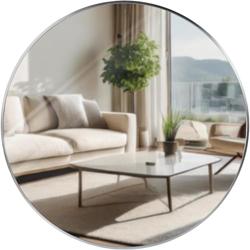 CLP Wandspiegel Elsie I Runder Spiegel in unterschiedlichen Größen I Rahmentiefe 3 cm, ideal für Wohnzimmer, Schlafzimmer oder Bad, Farbe:Silber, Größe:XL CLP Wandspiegel Elsie I Runder Spiegel in unterschiedlichen Größen I Rahmentiefe 3 cm, ideal für Wohnzimmer, Schlafzimmer oder Bad, Farbe:Silber, Größe:XL von CLP