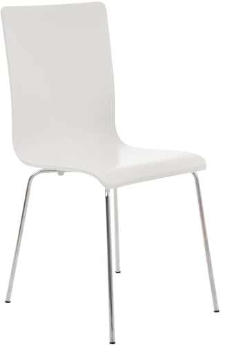 CLP Besucherstuhl Pepe I Ergonomisch Geformter Lehnstuhl Mit Holzsitz I Stabiles Metallgestell I Komfort Und Stil Mit Robuster Konstruktion, Farbe:weiß CLP Besucherstuhl Pepe I Ergonomisch Geformter Lehnstuhl Mit Holzsitz I Stabiles Metallgestell I Komfort Und Stil Mit Robuster Konstruktion, Farbe:weiß von CLP