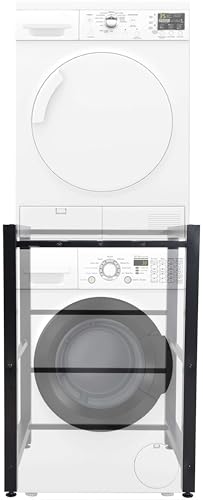 CLP Waschmaschinenregal Medina I Für Bis Zu 2 Haushaltsgeräte I Überbau Aus Stahl, Farbe:schwarz von CLP