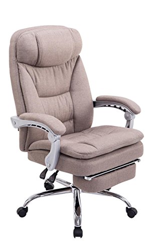 CLP XL Bürostuhl Troy mit Armlehne, Stoff-Bezug, Relaxsessel mit Fußstütze ausziehbar, Chefsessel, Belastbarkeit bis 160 kg, Farbe:Taupe CLP XL Bürostuhl Troy mit Armlehne, Stoff-Bezug, Relaxsessel mit Fußstütze ausziehbar, Chefsessel, Belastbarkeit bis 160 kg, Farbe:Taupe von CLP