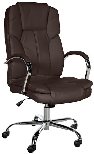 CLP Ergonomischer Bürostuhl Big Xanthos I XXL Komfort Mit Wippfunktion Und Armlehnen I Verstellbar Mit Kunstleder-Bezug, Belastbar bis 210 kg, Farbe:braun CLP Ergonomischer Bürostuhl Big Xanthos I XXL Komfort Mit Wippfunktion Und Armlehnen I Verstellbar Mit Kunstleder-Bezug, Belastbar bis 210 kg, Farbe:braun von CLP