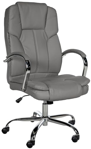 CLP Ergonomischer Bürostuhl Big Xanthos I XXL Komfort Mit Wippfunktion Und Armlehnen I Verstellbar Mit Kunstleder-Bezug, Belastbar bis 210 kg, Farbe:grau CLP Ergonomischer Bürostuhl Big Xanthos I XXL Komfort Mit Wippfunktion Und Armlehnen I Verstellbar Mit Kunstleder-Bezug, Belastbar bis 210 kg, Farbe:grau von CLP