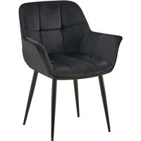 Esszimmerstuhl Roseville Samt schwarz Esszimmerstuhl Roseville Samt schwarz von CLP