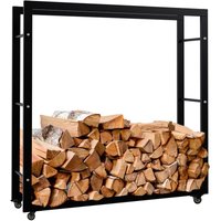 Kaminholzständer Keri mit Rollen schwarz 25x100x100 cm Kaminholzständer Keri mit Rollen schwarz 25x100x100 cm von CLP
