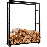 Kaminholzständer Keri mit Rollen schwarz 25x100x125 cm Kaminholzständer Keri mit Rollen schwarz 25x100x125 cm von CLP