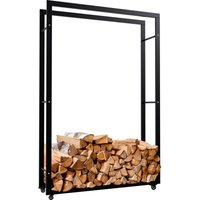 Kaminholzständer Keri mit Rollen schwarz 25x100x150 cm Kaminholzständer Keri mit Rollen schwarz 25x100x150 cm von CLP