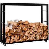 Kaminholzständer Keri mit Rollen schwarz 25x100x80 cm Kaminholzständer Keri mit Rollen schwarz 25x100x80 cm von CLP