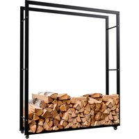 Kaminholzständer Keri mit Rollen schwarz 25x125x150 cm Kaminholzständer Keri mit Rollen schwarz 25x125x150 cm von CLP
