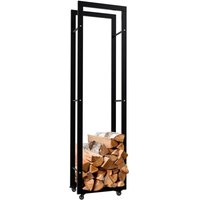Kaminholzständer Keri mit Rollen schwarz 25x40x150 cm Kaminholzständer Keri mit Rollen schwarz 25x40x150 cm von CLP