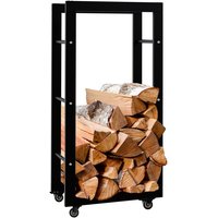 Kaminholzständer Keri mit Rollen schwarz 25x40x80 cm Kaminholzständer Keri mit Rollen schwarz 25x40x80 cm von CLP