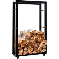 Kaminholzständer Keri mit Rollen schwarz 25x60x100 cm Kaminholzständer Keri mit Rollen schwarz 25x60x100 cm von CLP