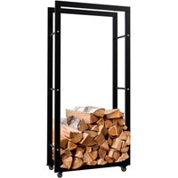 Kaminholzständer Keri mit Rollen schwarz 25x60x125 cm Kaminholzständer Keri mit Rollen schwarz 25x60x125 cm von CLP
