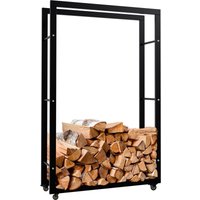 Kaminholzständer Keri mit Rollen schwarz 25x80x125 cm Kaminholzständer Keri mit Rollen schwarz 25x80x125 cm von CLP