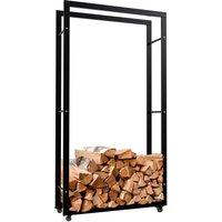 Kaminholzständer Keri mit Rollen schwarz 25x80x150 cm Kaminholzständer Keri mit Rollen schwarz 25x80x150 cm von CLP