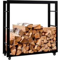 Kaminholzständer Keri mit Rollen schwarz 25x80x80 cm Kaminholzständer Keri mit Rollen schwarz 25x80x80 cm von CLP