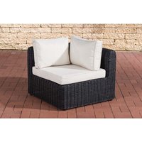 Polyrattan Eck-Sofa Marbella 5mm schwarz cremeweiß von CLP