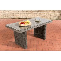 Polyrattan Esstisch La Gomera Klarglas 120/140/160 cm grau-meliert 160 cm von CLP