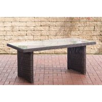 Polyrattan Garten Esstisch Fontana 180 x 90 cm braun-meliert von CLP