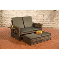 Polyrattan Sofa Ancona 5mm braun-meliert anthrazit von CLP