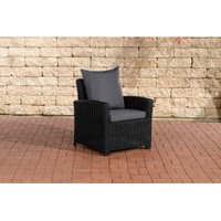 Polyrattan Stuhl Sessel Fisolo 5mm schwarz eisengrau von CLP