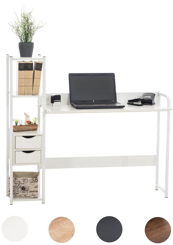 Schreibtisch+Schubladen+Regal- Bürotisch PC Home Office-versch. Farben von CLP