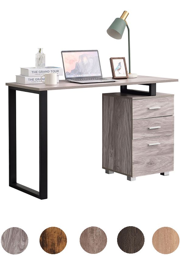 Schreibtisch+Schubladen-Computertisch Bürotisch PC Home Office-versch. Farben von CLP