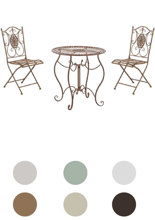 Sitzgruppe-Gartenmöbel Terasse Lounge Balkon Nostalgie- versch. Farben von CLP